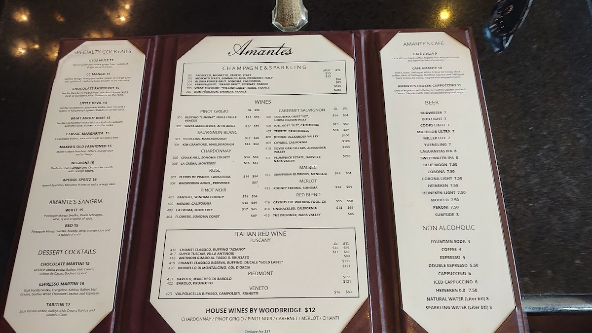 Menu Amante's Italian Restaurant-5