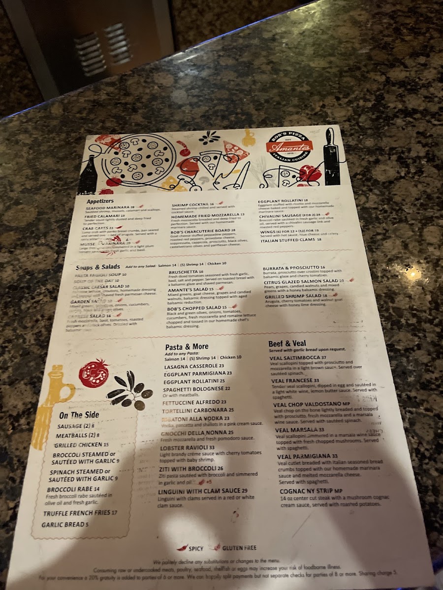 Menu Amante's Italian Restaurant-6