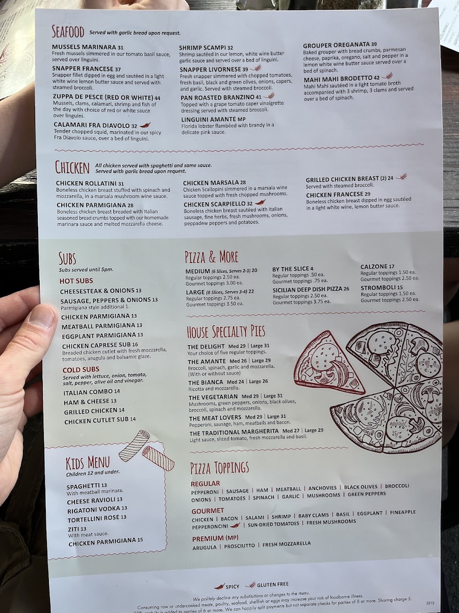 Menu Amante's Italian Restaurant-8